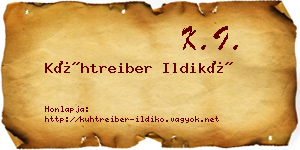 Kühtreiber Ildikó névjegykártya