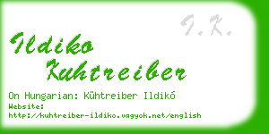 ildiko kuhtreiber business card