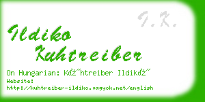 ildiko kuhtreiber business card